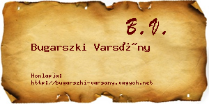 Bugarszki Varsány névjegykártya
